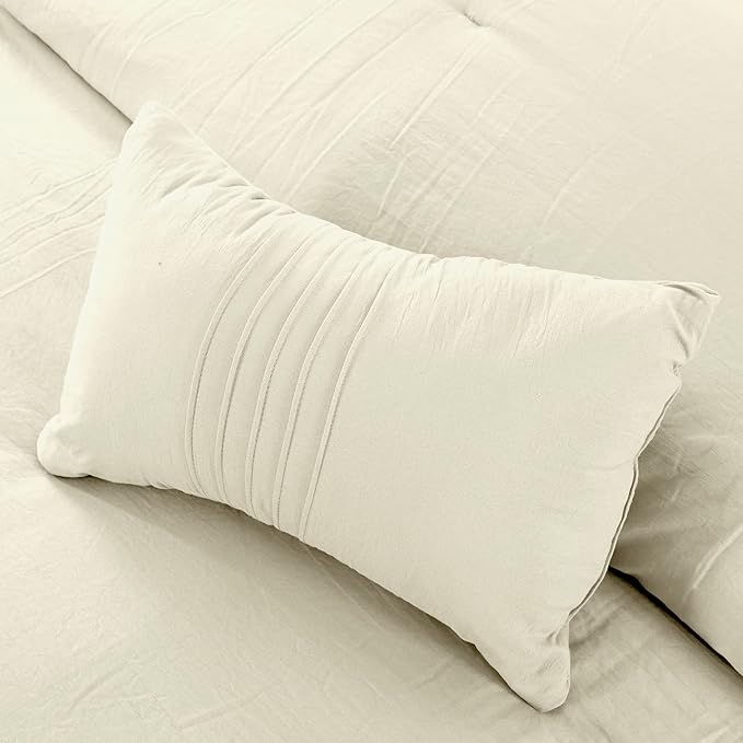 Modern Threads 4-Piece Garment-Washed Comforter Set Beck Coconut Queen