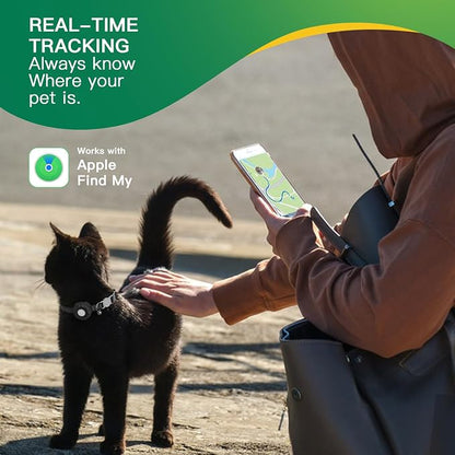 GPS Tracker for Cats, Mini GPS Cat Tracker, Smart Pet Activity Tracker, No Monthly Fee, Pet Tracker Compatible with Apple Find My(iOS Only), Anti-Lost, Finder Tag for Cars, Pets, Kids, Items, Black