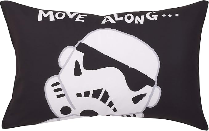 Disney Star Wars Storm Trooper Black and White 4 Piece Toddler Bed Set - Comforter, Fitted Bottom Sheet, Flat Top Sheet, and Reversible Pillowcase