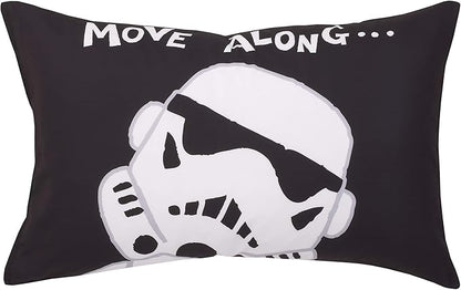Disney Star Wars Storm Trooper Black and White 4 Piece Toddler Bed Set - Comforter, Fitted Bottom Sheet, Flat Top Sheet, and Reversible Pillowcase