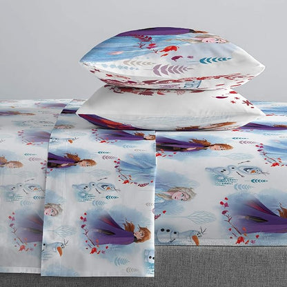 Jay Franco Kids Sheet Set with Fitted, Flat Sheets & Pillow Cover - Ultra-Soft Bedding with Pillowcase for Room Decor, Multi - Frozen, 4 Piece Full