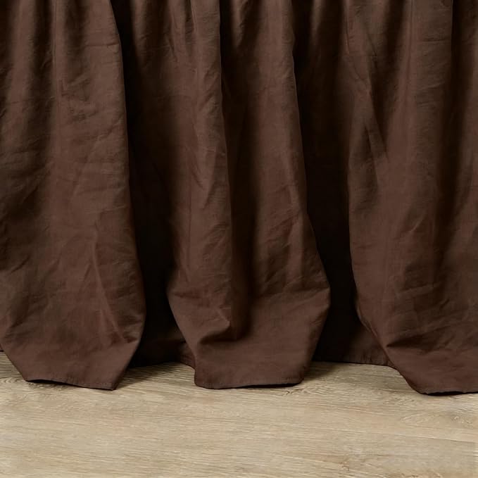 RIMELA Bed Skirt King Size 18 Inch Drop, Elastic Bed Skirting for Bed Base and Frame, Bedding Dust Ruffle Easy to Install,Wrap Around Adjustable Bedskirt, Chocolate Brown