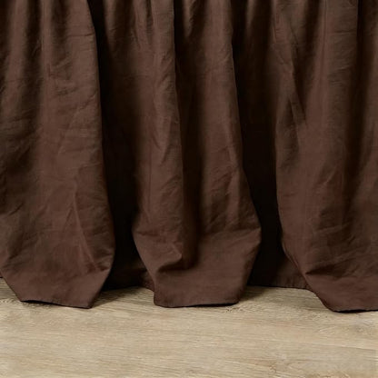 RIMELA Bed Skirt King Size 15 Inch Drop, Elastic Bed Skirting for Bed Base and Frame, Bedding Dust Ruffle Easy to Install, Wrap Around Adjustable Bedskirt, Chocolate Brown