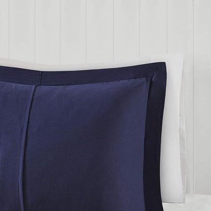 Madison Park Essentials Parkston Plaid Comforter, Matching Sham, 3M Scotchguard Stain Release Cover, Hypoallergenic All Season Bedding-Set, King/California King, Navy, 3 Piece