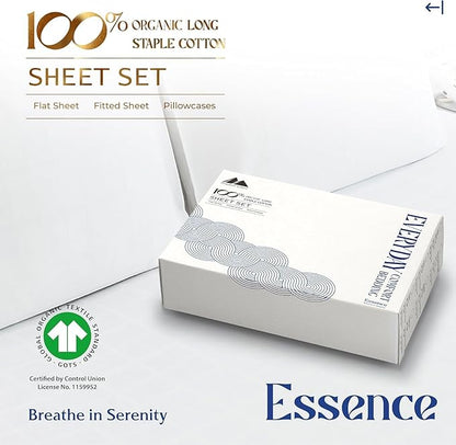 Mayfair Linen 100% Organic Cotton Percale Sheets Twin XL Size Pack or 2 - Soft & Crisp Organic Cotton Sheets Twin XL Size (6 PC, White), Dorm Room Essentials Low Pill Fade Resistant Percale Bed Sheet
