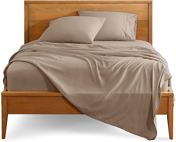 Bare Home Twin Sheet Set - 1800 Ultra-Soft Microfiber Twin Bed Sheets - Double Brushed - Deep Pockets - Easy Fit - 3 Piece Set - Bedding Sheets & Pillowcases (Twin, Pebble)