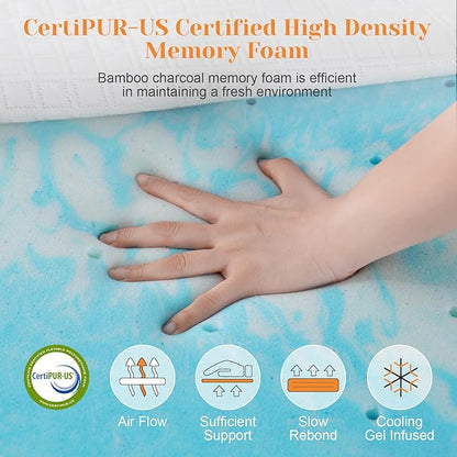 Extra Firm Mattress Topper Full, 3 Inch High-Density Firm Mattress Pad for Back Pain Relief, Bed Topper with Removable Cover, No Smell, No Slip, CertiPUR-US Certified,75" x 54"