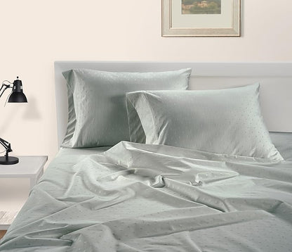 LANE LINEN Pillow Case Covers King, Set of 2, 100% Egyptian Cotton Sateen, Soft Cool & Smooth 1000 Thread Count Pillow Cases - Swiss Dot - Mineral