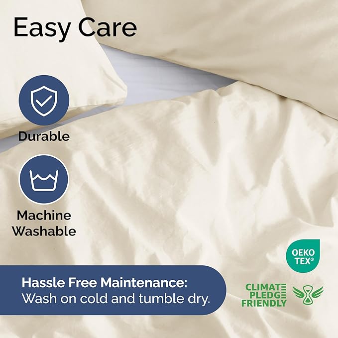 Duvet Cover Cal King Size Set - Extra Soft Cal King Duvet Cover 104" x 98" with 2 Pillow Shams - Hotel Luxury, Easy Care & Fade Free w/ Zipper Closures & Ties - Comfy, Cozy & Breathable (Off White)