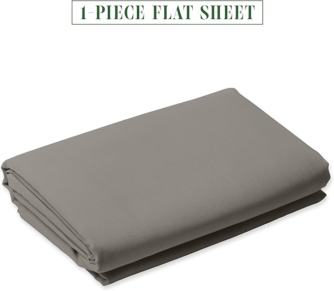 Luxury Flat Sheet on Amazon Elegant Comfort Wrinkle-Free 1500 Premier Hotel Quality 1-Piece Flat Sheet, Twin/Twin XL Size, Grey