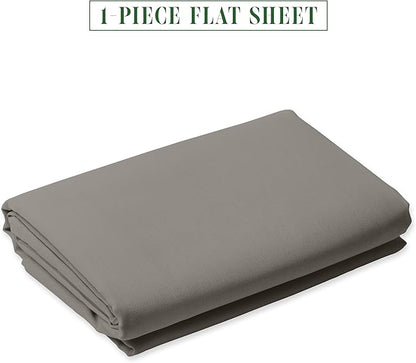 Luxury Flat Sheet on Amazon Elegant Comfort Wrinkle-Free 1500 Premier Hotel Quality 1-Piece Flat Sheet, Queen Size, Grey
