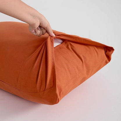 FLXXIE Pillow Cases Standard Size, Soft Microfiber Pillow Covers with Envelope Closure, Wrinkle, Stain Resistant Pillowcases, 2 Piece Set, 20x26, Burnt Orange