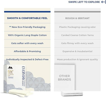 Mayfair Linen 100% Organic Cotton Percale Pillow Cases Queen/Standard Size Set of 2 - Percale Pillowcovers Standard/Queen (Ivory), Soft Cooling Pillow Case for Sleeping, Cotton Pillowcases