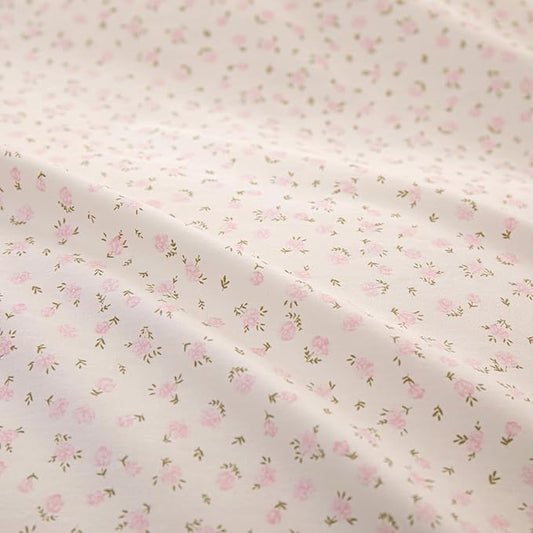 Pink Floral Comforter Twin XL Ruffle Boho Bedding Set Fluffy Lightweight All Season Down Alternative Bedding Comforter Set Soft Microfiber Cute Striped Comforter with 2 Pillowcases