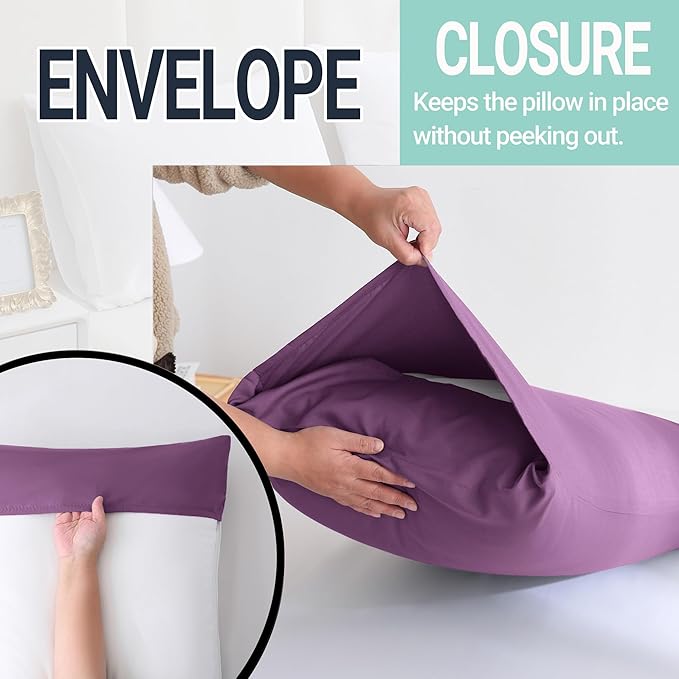 ZPECC Pillow Cases King Size Set of 12, 20x36 Envelope Closure Pillowcases, Soft Plain Brushed Microfiber Covers Hypoallergenic Breathable, Dark Purple