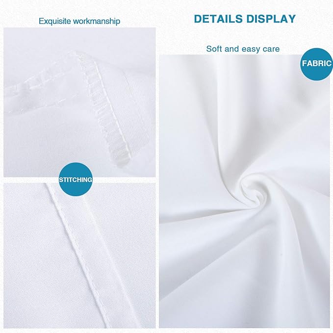 FLXXIE Pillow Cases Standard Size, Soft Microfiber Pillow Covers with Envelope Closure, Wrinkle, Stain Resistant Pillowcases, 2 Piece Set, 20x26, White