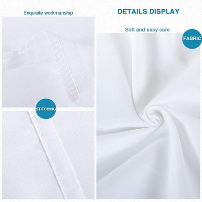 FLXXIE Pillow Cases Standard Size, Soft Microfiber Pillow Covers with Envelope Closure, Wrinkle, Stain Resistant Pillowcases, 2 Piece Set, 20x26, White