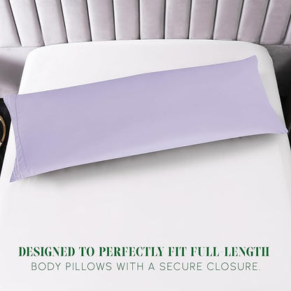 Elegant Comfort Luxury Ultra-Soft 1-Piece Body Pillowcase - 1500 Premium Hotel Quality Microfiber Double Brushed - Wrinkle Resistant, Body Pillowcase Size, Lilac