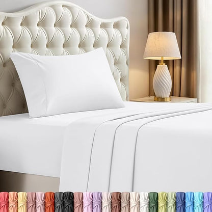 Utopia Bedding Twin XL Sheets - 3 Piece Bedding - Brushed Microfiber - Shrinkage and Fade Resistant - Easy Care (Twin Extra Long White)