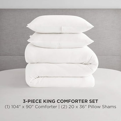 Juicy Couture Angel White Velour King Comforter Set - 3 Piece Luxury Bedding Ensemble