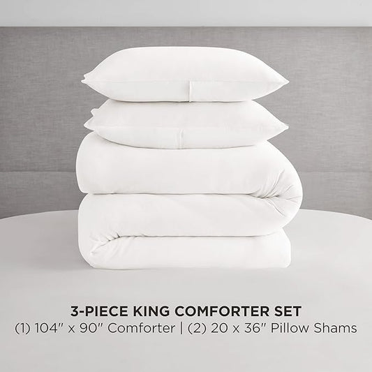 Juicy Couture Angel White Velour King Comforter Set - 3 Piece Luxury Bedding Ensemble