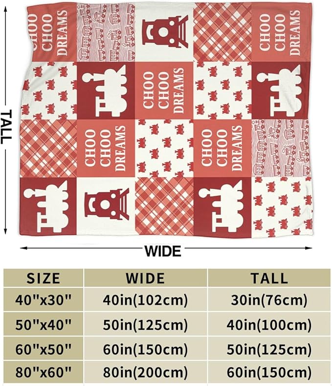 Train Blanket Super Soft Warm Fluffy Fleece Flannel Transportation Throw Blanket Cozy Fuzzy Plush Stuff Bedding Blankets Gifts for Teens Boys Kids Women Girls Adults 80"X60"