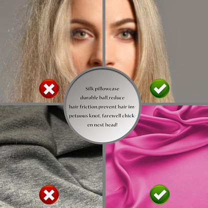 Silk Pillow Cases 2 Pack,Soft Breathable and Sliky Queen Size Pillow Cases Set of 2,Natural Mulberry Silk Pillowcase Set of 2 for Hair and Skin with Hidden Zipper (Hot Pink,20"X 30",2pcs)
