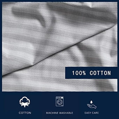 Nautica- King Sheet Set, Cotton Percale Bedding Set, Crisp & Cool, Lightweight & Breathable (Michael Plaid Grey, King)