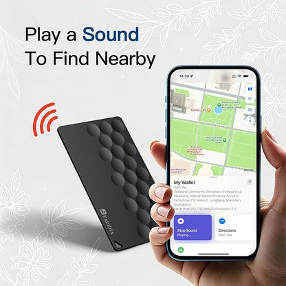 2026 Apple MFi Certified Wallet Tracker Smart Card for Find My iPhone Ultra Thin Air Tracker Tag for Travel, 5 Years+ Staying Power, IP69 Waterproof, Key Finder & Item Locator for Keys, Bags, Passport
