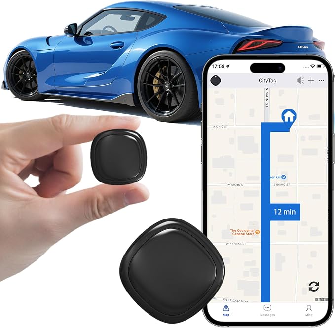 GPS Tracker for Vehicles,Mini Hidden Magnetic Car GPS Tracking,Full Global Coverage Location GPS Tracker for Cars,Assets,Pets,Kids,Elderly. No Subscription Required,No Monthly Fee,No SIM Card Required