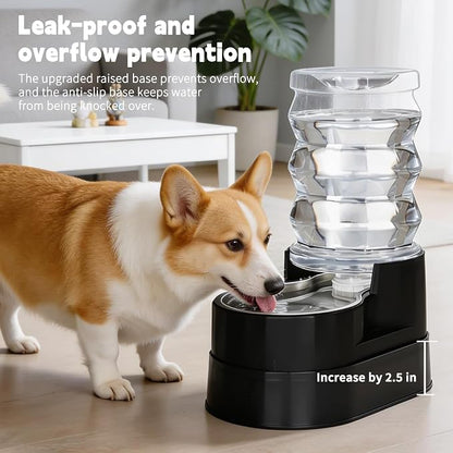RIZZARI 7L Raised Dog Water Dispenser: Stable Base Design | Gravity Fed/No Power Needed/Anti-Spill Base/for Senior Dogs & Large Breeds/Garage/Garden/Easy-Clean