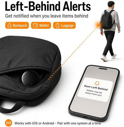 GPS Tracker for Vehicles No Subscription, iOS & Android Dual System | Precise Location Car Tracker Tag, IP66 Waterproof Bluetooth Tracker Device for Key, Luggage, Wallet, Kid and Pet (2-Pack)