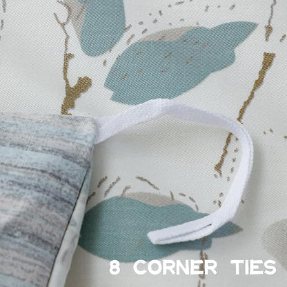 OAITE Duvet Cover Set Queen Size Floral Pattern 500 Thread Count Ultra Soft 100% Cotton Duvet Cover Sets 3-PC, Breathable Duvet Cover with Zipper Closure & Corner Ties
