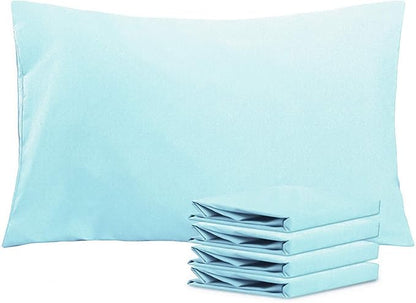 NTBAY Queen Pillowcase Set - 4 Pack Brushed Microfiber 20x30 Pillowcases - Soft, Wrinkle-Free, Fade-Resistant, Stain-Resistant, Aqua Pillowcases with Envelope Closure - 20x30 Inches, Aqua