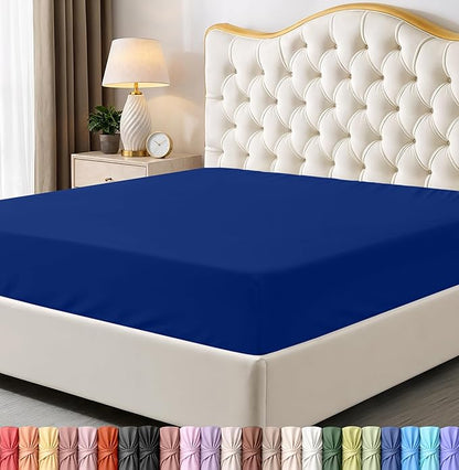 Utopia Bedding Queen Fitted Sheet - Bottom Sheet - Deep Pocket - Soft Microfiber - Shrinkage and Fade Resistant-Easy Care -1 Fitted Sheet Only (Royal Blue)