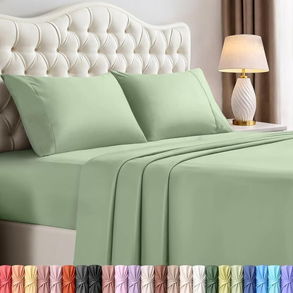 Utopia Bedding Full Sheet Set – 4 Piece Bed Sheets for Full Size Bed, Soft and Breathable Microfiber, Includes 1 Fitted Sheet, 1 Flat Sheet and 2 Pillowcases (Sage)