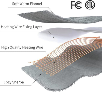 ESTINGO Electric Blanket King with Dual Control, King Heated Blanket with 5 Heating Levels & 10 Hours Auto Off, Heating Blanket with Timer 100" x 90", Cool Gray