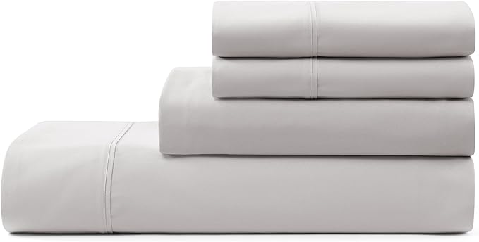 UGG Hedi Queen Sheet Set 4-Piece Luxury Cooling Sheets Deep Pockets Premium Bedding with 2 Pillow Shams Hypoallergenic Machine Washable Soft Lightweight Bed Set for Bedroom, Queen, Stone Grey