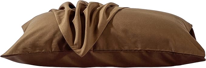 Evolive Ultra Soft Brushed Microfiber Standard Size 20"x30" Pillowcases Pair Set of 2 with Envelope Closure (20"x30" Standard, Coffee)