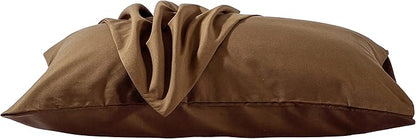 Evolive Ultra Soft Brushed Microfiber Standard Size 20"x30" Pillowcases Pair Set of 2 with Envelope Closure (20"x30" Standard, Coffee)