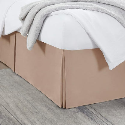Nestl Taupe Bed Skirt King Size - King Bed Skirt 14 Inch Drop - Brushed Microfiber Bed Skirts - Hotel Quality Pleated Bed Skirt - Shrinkage & Fade Resistant