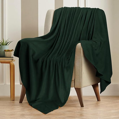 Utopia Bedding Forest Green 100% Cotton Blanket [Twin Size - 90x72 Inch] Lightweight, Soft and Breathable Thermal Blanket for All Seasons