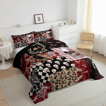 Fall Style Tree Comforter Set King Size,Mountain Nature Scenery Bedding Sets 3Pcs for Kids Girls Boys Adult Room Decor,Rustic Farmhouse Quilt Set Botanical Natural Duvet Insert,2 Pillowcases