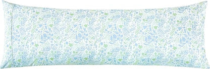 Elegant Comfort Ultra Soft 1-Piece Set Floral Print Pillowcases - 1500 Premium Hotel Quality Microfiber, Soft and Smooth Hidden Zipper Closure 1-Piece Pillow Covers - Body Pillowcase, Green Anita