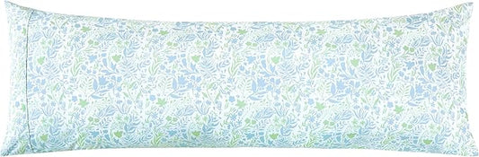 Elegant Comfort Ultra Soft 1-Piece Set Floral Print Pillowcases - 1500 Premium Hotel Quality Microfiber, Soft and Smooth Hidden Zipper Closure 1-Piece Pillow Covers - Body Pillowcase, Green Anita
