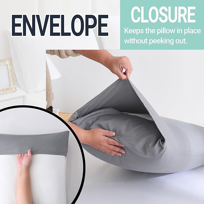 ZPECC Pillow Cases King Size Set of 12, 20x36 Envelope Closure Pillowcases, Soft Plain Brushed Microfiber Covers Hypoallergenic Breathable, Gray