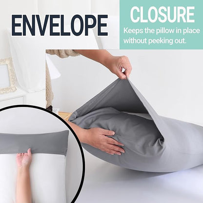 ZPECC Pillow Cases King Size Set of 12, 20x36 Envelope Closure Pillowcases, Soft Plain Brushed Microfiber Covers Hypoallergenic Breathable, Gray