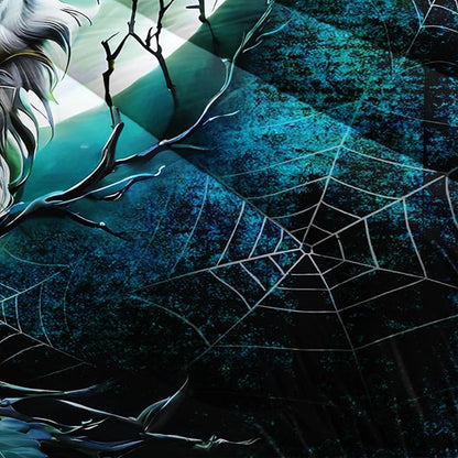 Wildlife Themed Bedding Wolf Comforter Set,Spooky Spider Web Vine Print Comforter Full Kids Bed in a Bag,Moonlight Aesthetic Bedding Sets for Boys Teens Room Decor with 2 Pillowcases.