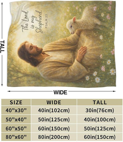 Christian Jesus Lamb Blanket Super Soft Warm Fluffy Fleece Flannel Religious Bible Throw Blanket Cozy Fuzzy Plush Stuff Bedding Blankets Gifts for Women Kids Boys Girls Adults 60"X50"