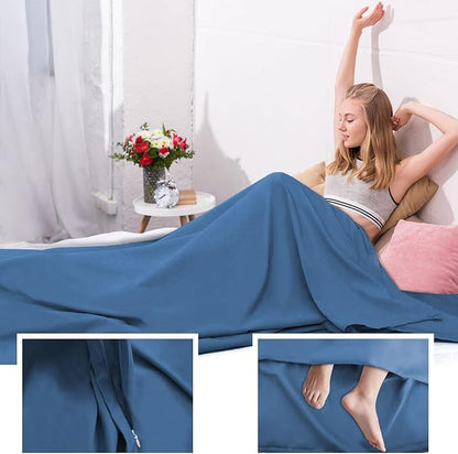 Sleeping Bag Liner,Travel Sheet & Adult Sleep Sack, Camping Sheets Travel Sleep Sack for Backpacking,Hotels & Hostels -Lightweight Single &Double Travel Sheet Camping Sheets